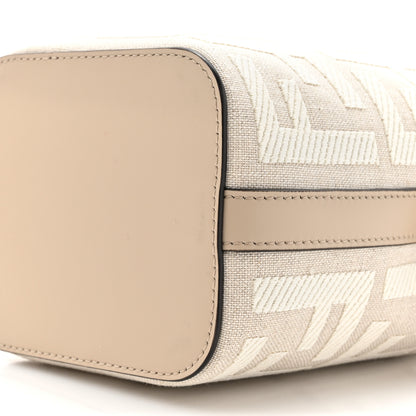 Fendi Canvas Nappa F is Fendi FF Embroidered Mini Mon Tresor Bucket Bag White Nuvola 9 of 10