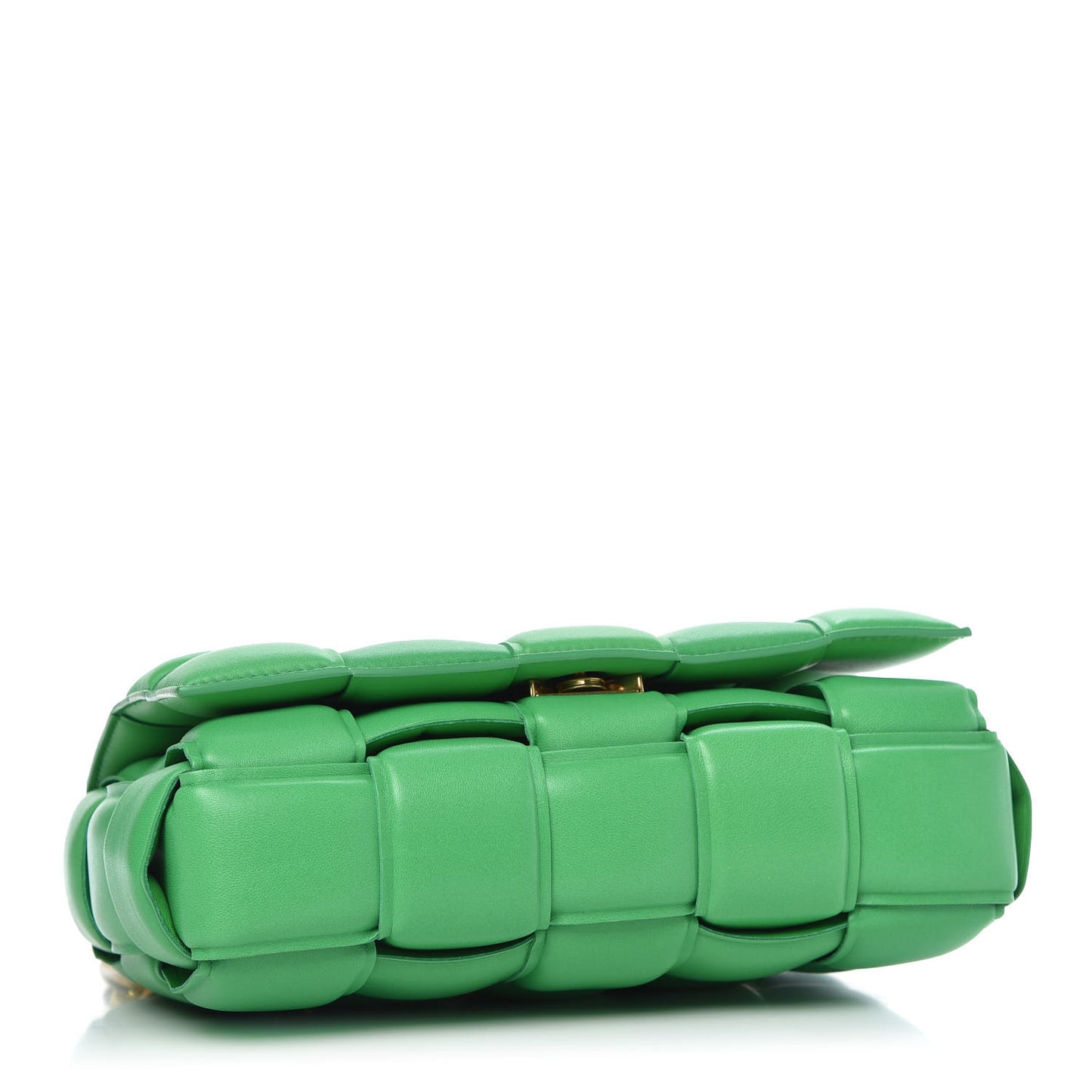 Lambskin Maxi Intreccio Padded Chain Cassette Crossbody Bag Grass