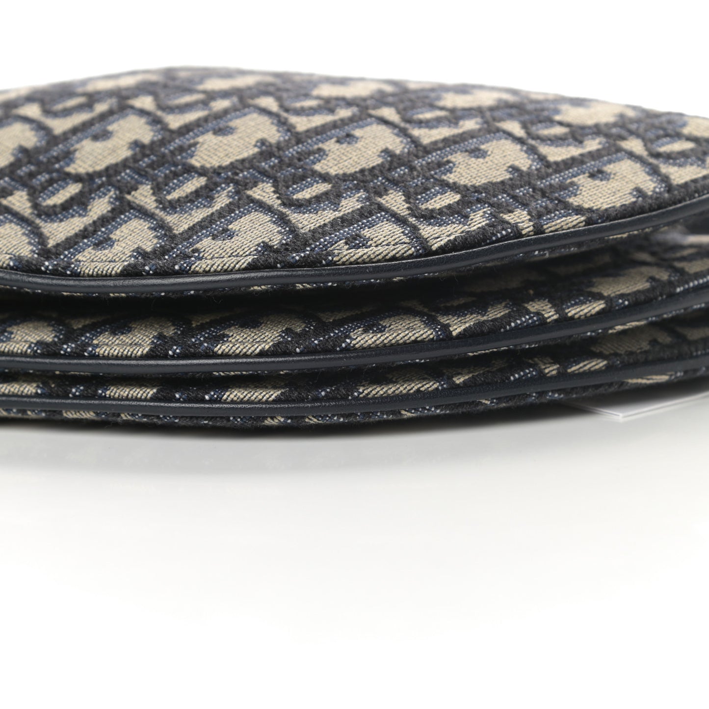 Oblique Saddle Pouch With Strap Navy Blue