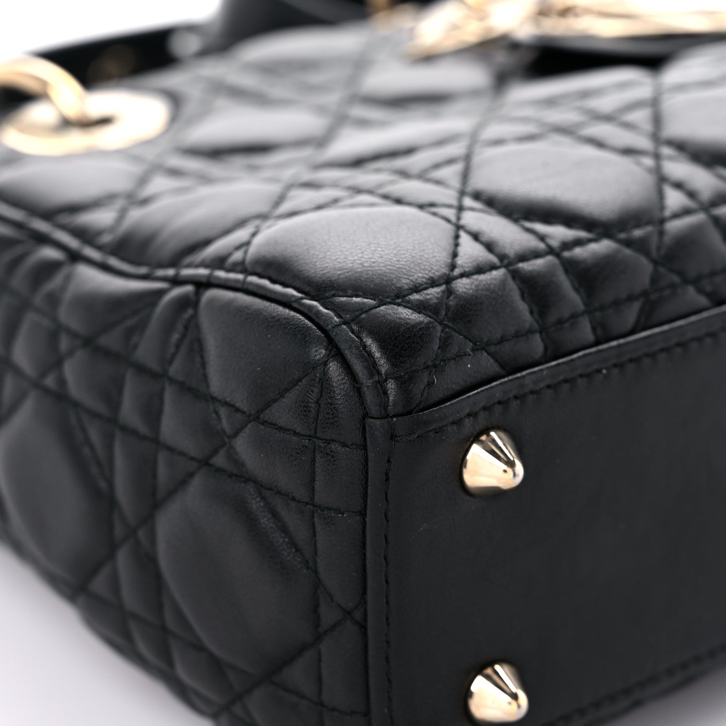 Lambskin Cannage Small Lucky Badges My Lady Dior Black