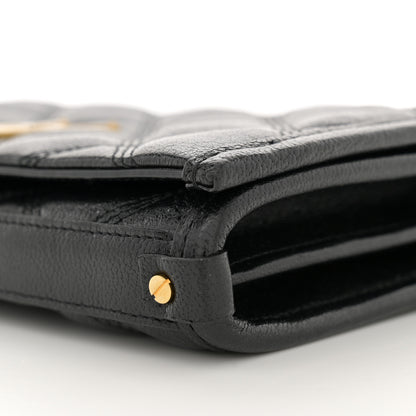 Saint Laurent Lambskin Diamond Quilted Becky Chain Wallet Black 11 of 12