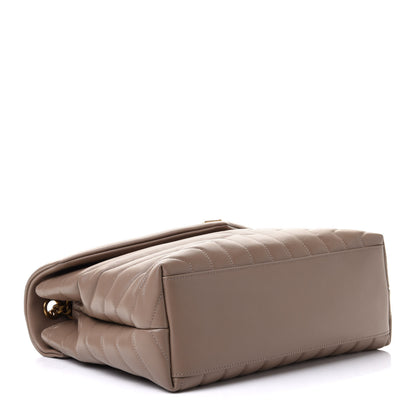 Saint Laurent Calfskin Y Quilted Monogram Medium Loulou Chain Satchel Dark Beige 3 of 9