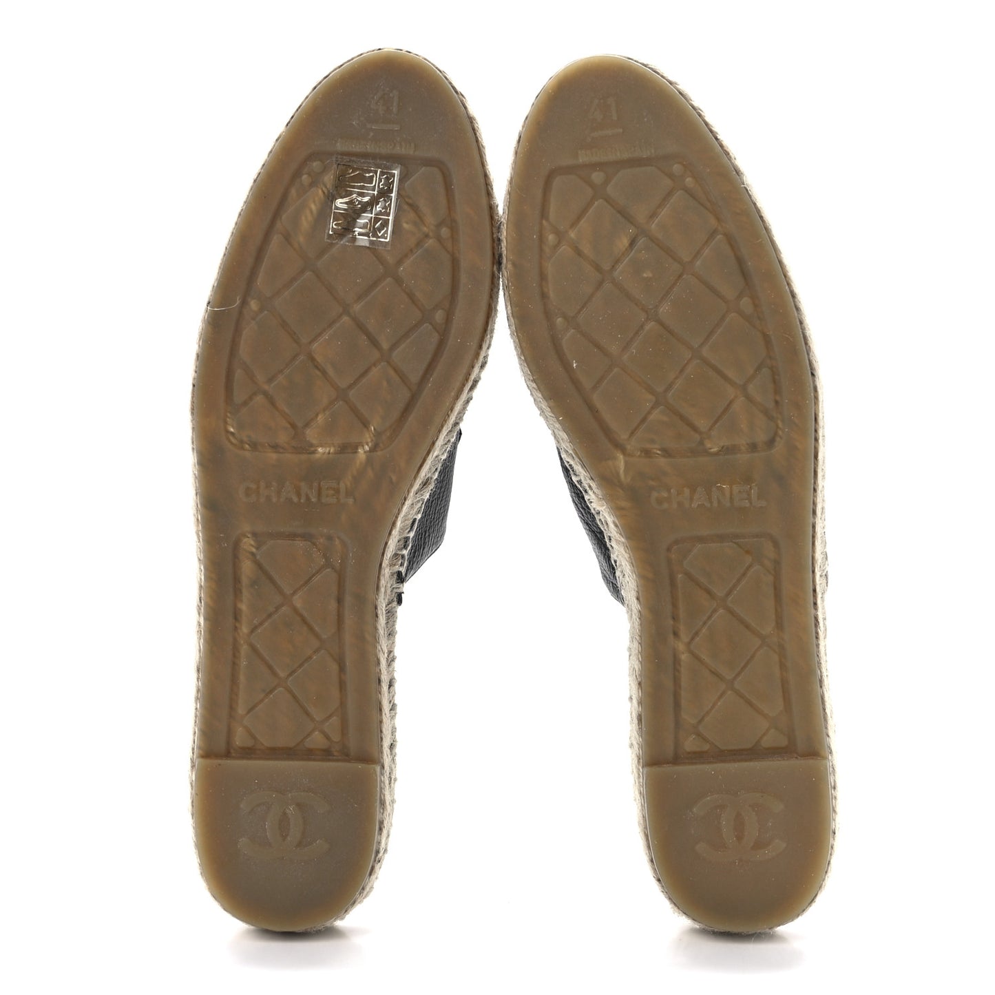 Calfskin CC Espadrille Mules 41 Black