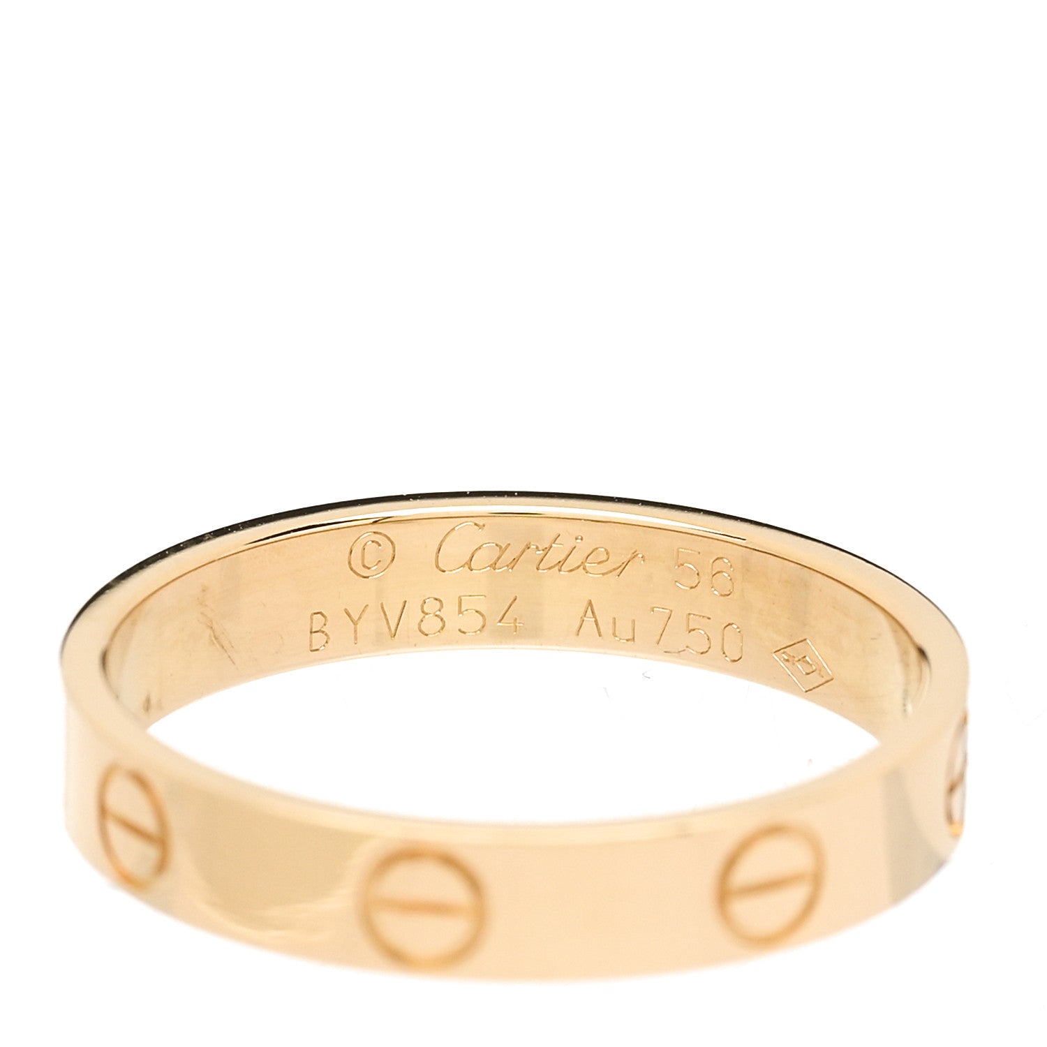 Cartier 18K Yellow Gold 3.5mm LOVE Wedding Band Ring 56 7.75 4 of 5