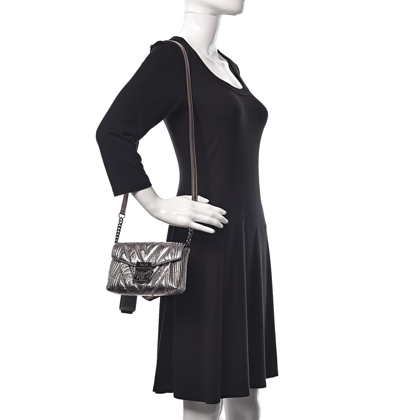 Metallic Calfskin Small Patricia Belt Bag Berlin Silver