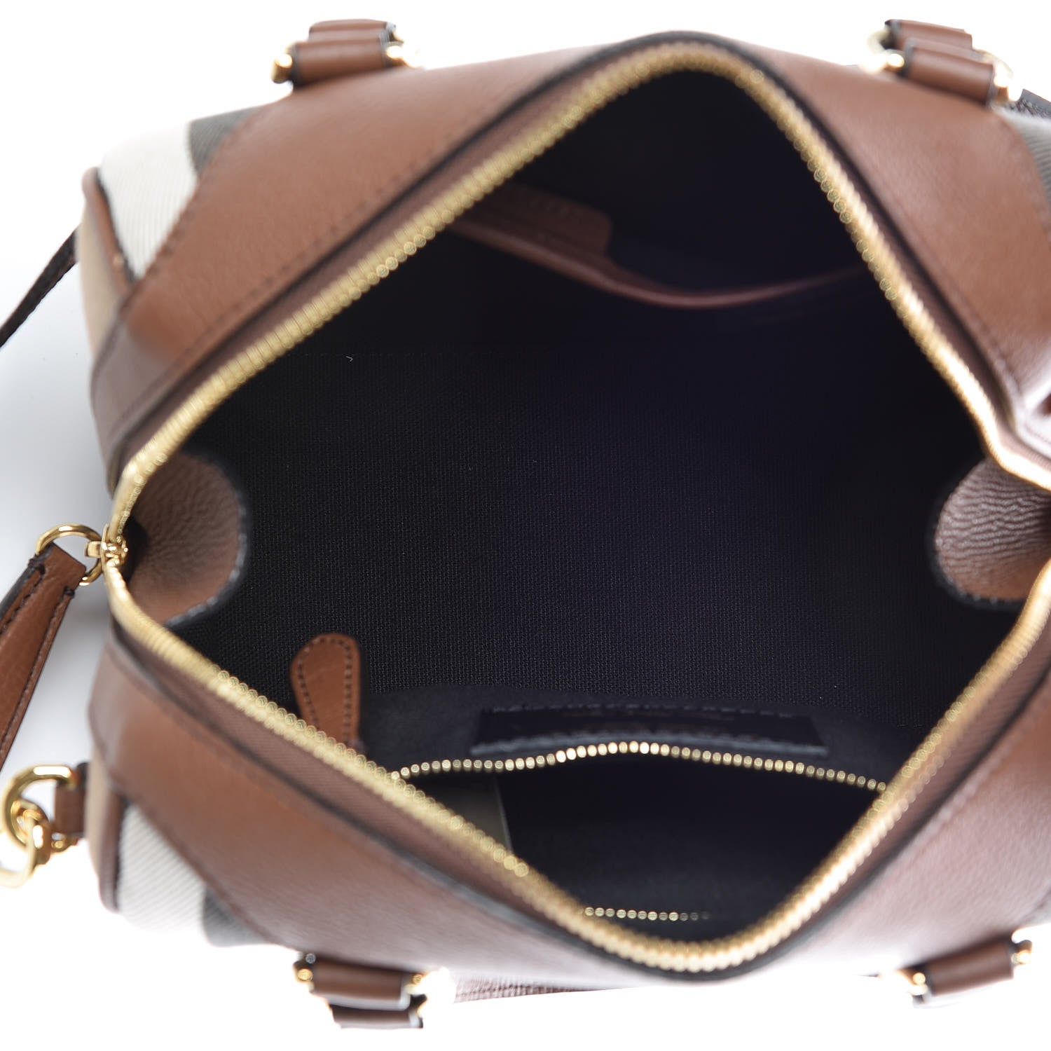 Burberry House Check Derby Calfskin Small Alchester Bowling Bag Tan 6 of 13