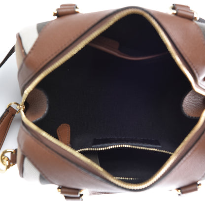 Burberry House Check Derby Calfskin Small Alchester Bowling Bag Tan 6 of 13
