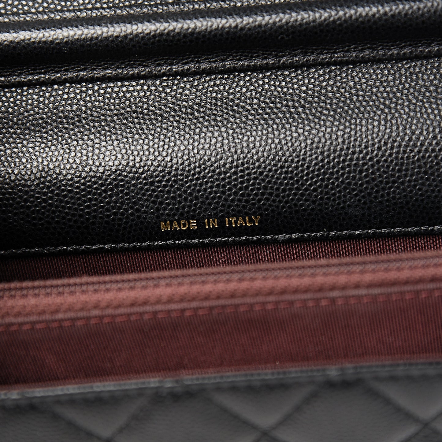 Caviar Quilted Square Wallet On Chain WOC Black