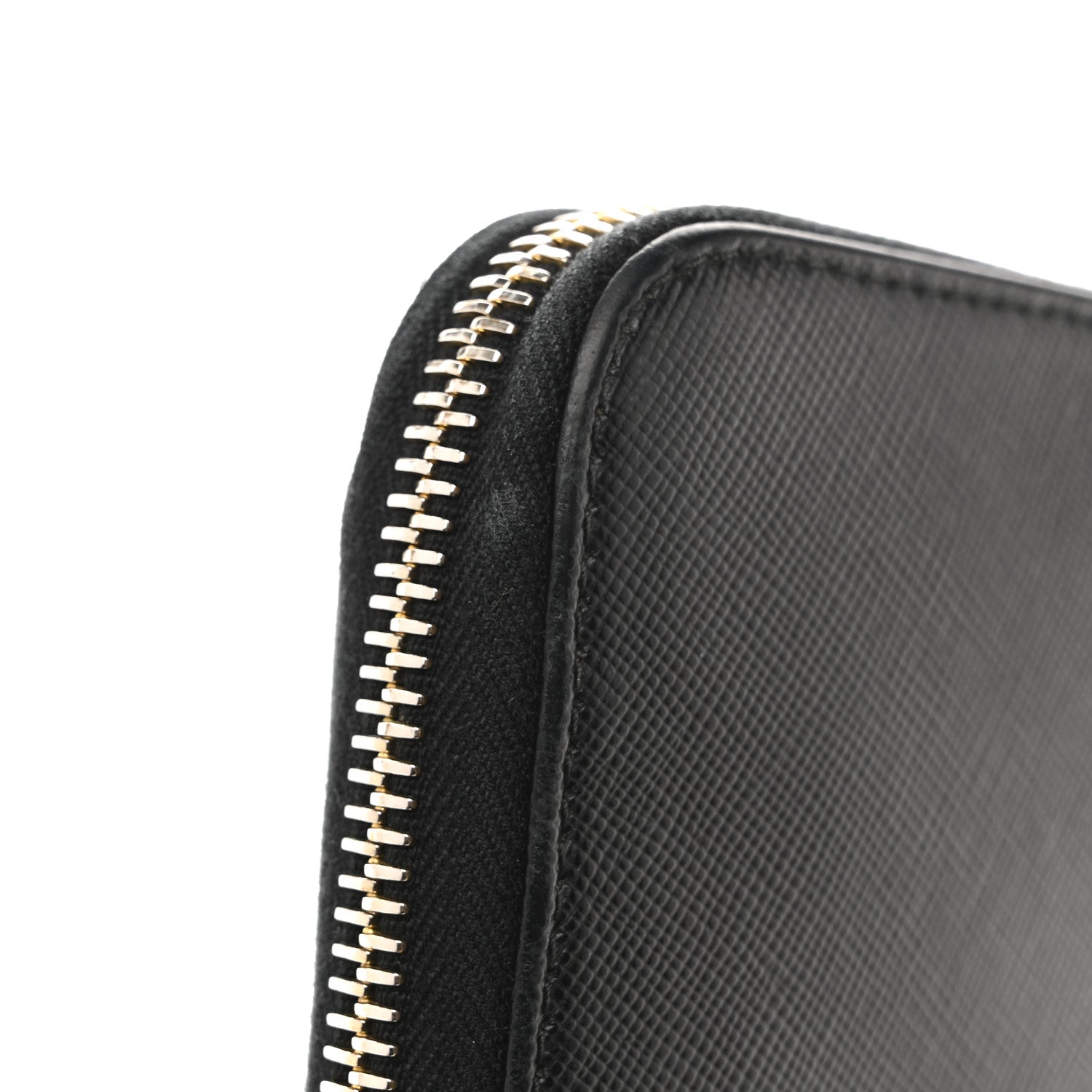 Prada Saffiano Metal Zip Around Wallet Black 11 of 13