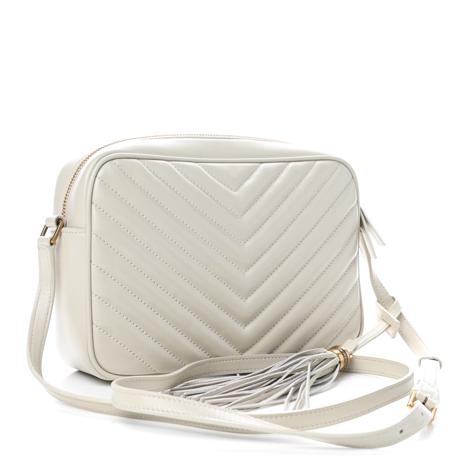 Saint Laurent Calfskin Matelasse Monogram Lou Camera Bag Crema Soft 2 of 4