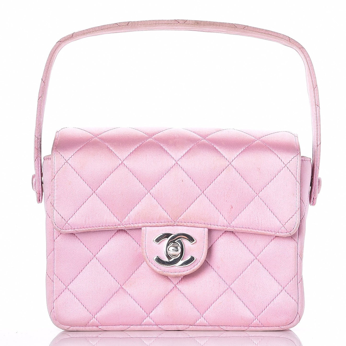 Satin Quilted Evening Bag Pink