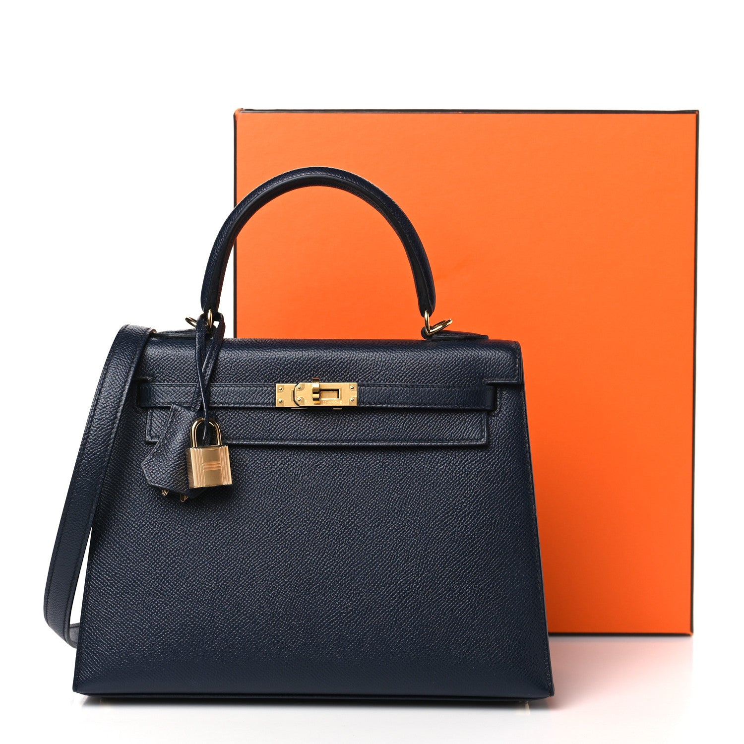 Hermes Epsom Kelly Sellier 25 Bleu Indigo 10 of 10