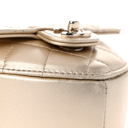 Chanel Metallic Lambskin Quilted CC In Love Heart Waist Belt Bag With Chain Gold 7 of 11