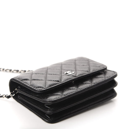 Chanel Caviar Quilted Mini Wallet On Chain WOC Black 4 of 11