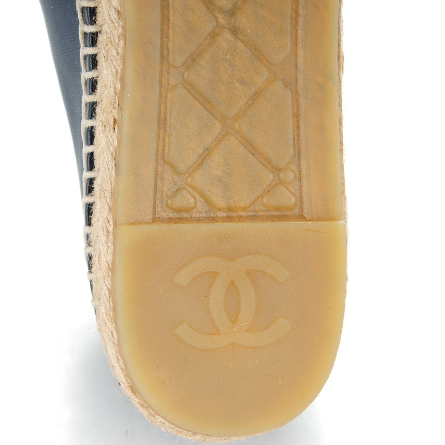 Chanel Lambskin CC Espadrilles 38 Navy Black 8 of 9