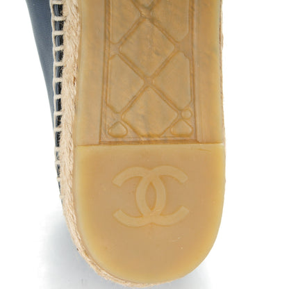 Chanel Lambskin CC Espadrilles 38 Navy Black 8 of 9