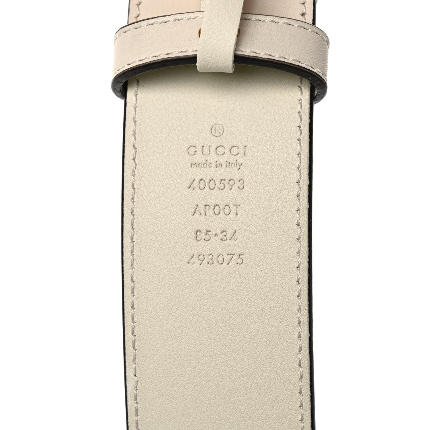 Gucci Calfskin Double G 40mm Belt 85 34 Mystic White 3 of 3