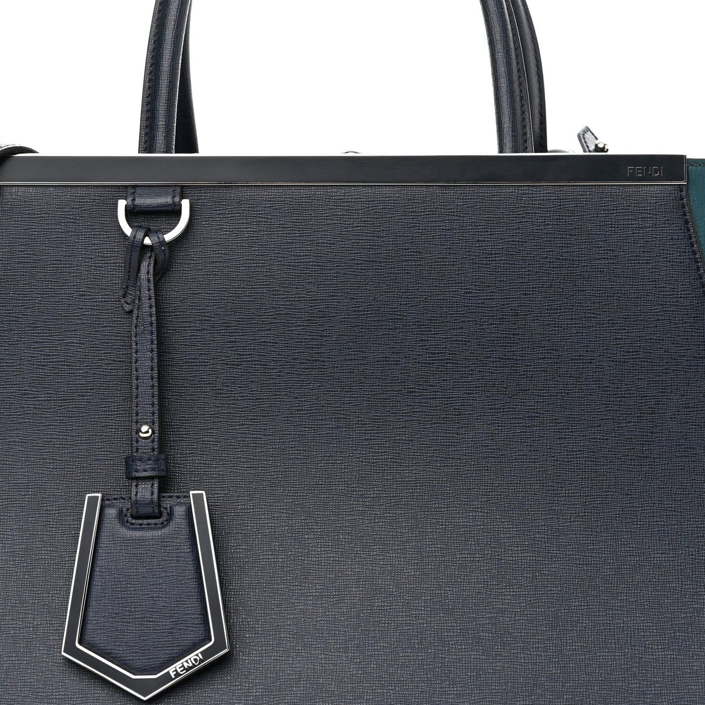 Vitello Elite Colorblock Regular 2Jours Tote Lavagna Lago Oceano