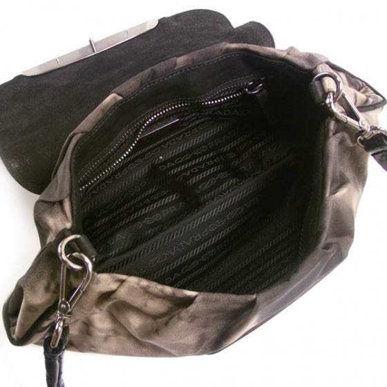 Prada Nylon Jeweled Crocodile Flap Bag 7 of 11