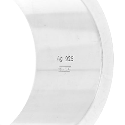 Gucci Sterling Silver 12mm Signature Band Ring 54 6.75 4 of 6