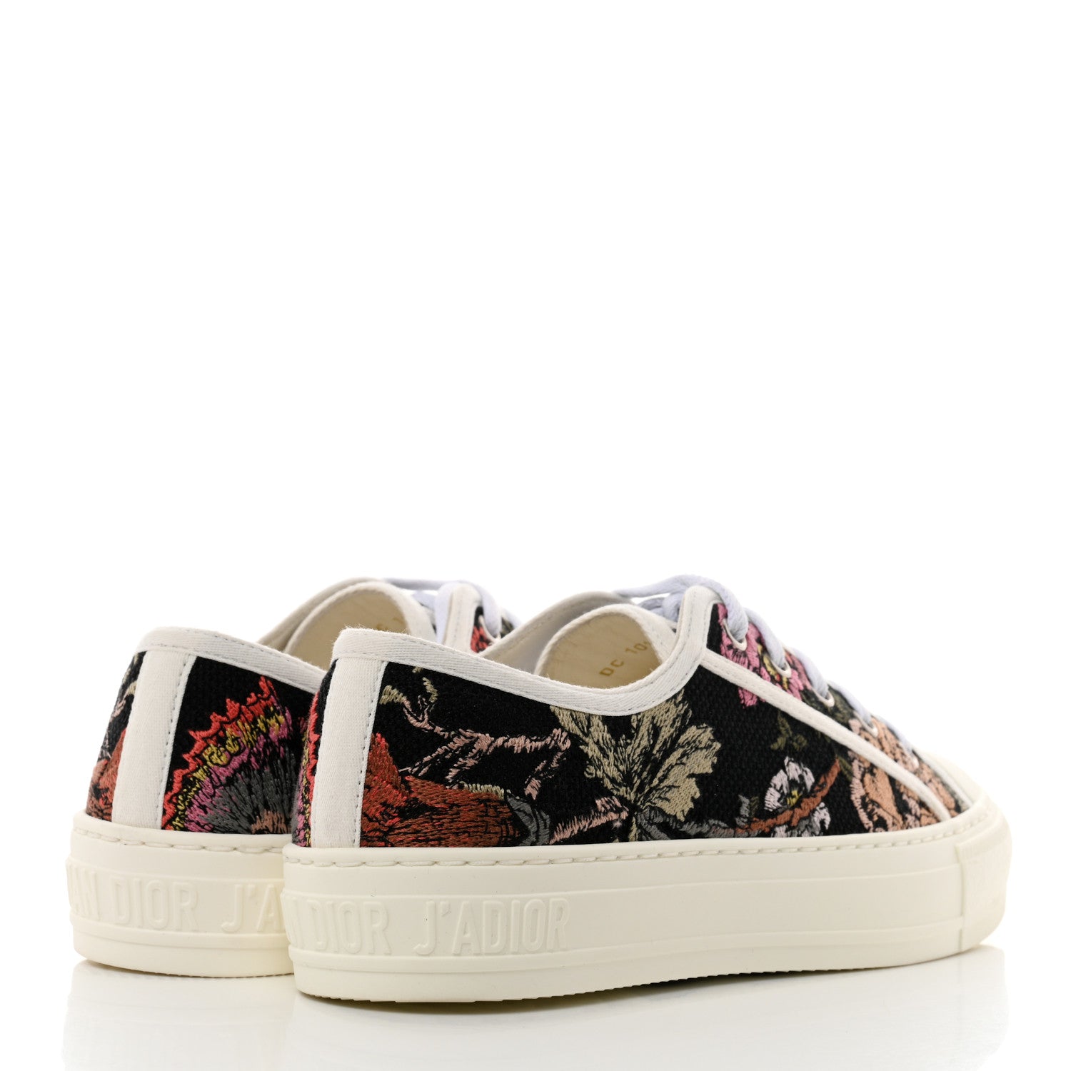 Christian Dior Canvas Jardin Botanique Embroidered Womens Walk'N'Dior Low Top Sneakers 36.5 Black Multicolor 4 of 9
