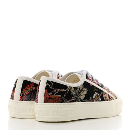 Christian Dior Canvas Jardin Botanique Embroidered Womens Walk'N'Dior Low Top Sneakers 36.5 Black Multicolor 4 of 9