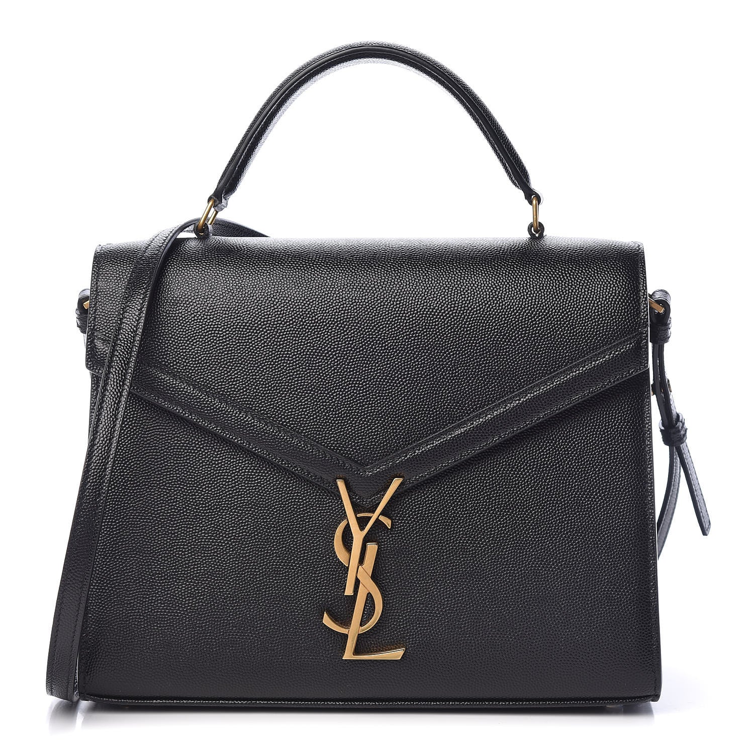 Saint Laurent Grain de Poudre Medium Classic Monogram Cassandra Top Handle Black Rouge Legion 1 of 10