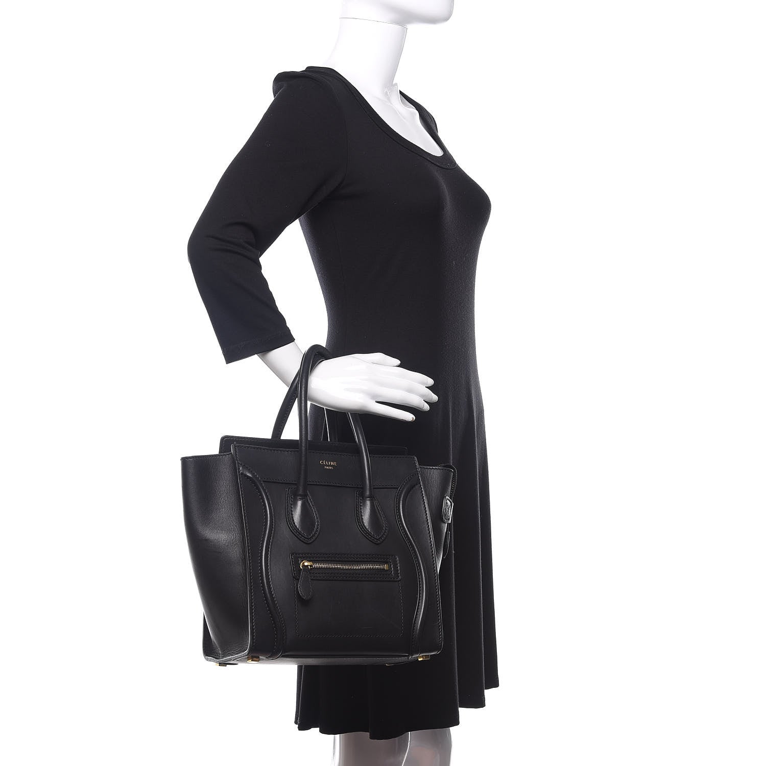 Celine Smooth Calfskin Micro Luggage Black 2 of 20