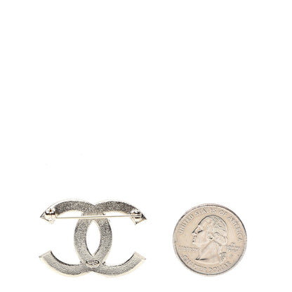 Chanel Crystal CC Brooch Light Gold 2 of 4