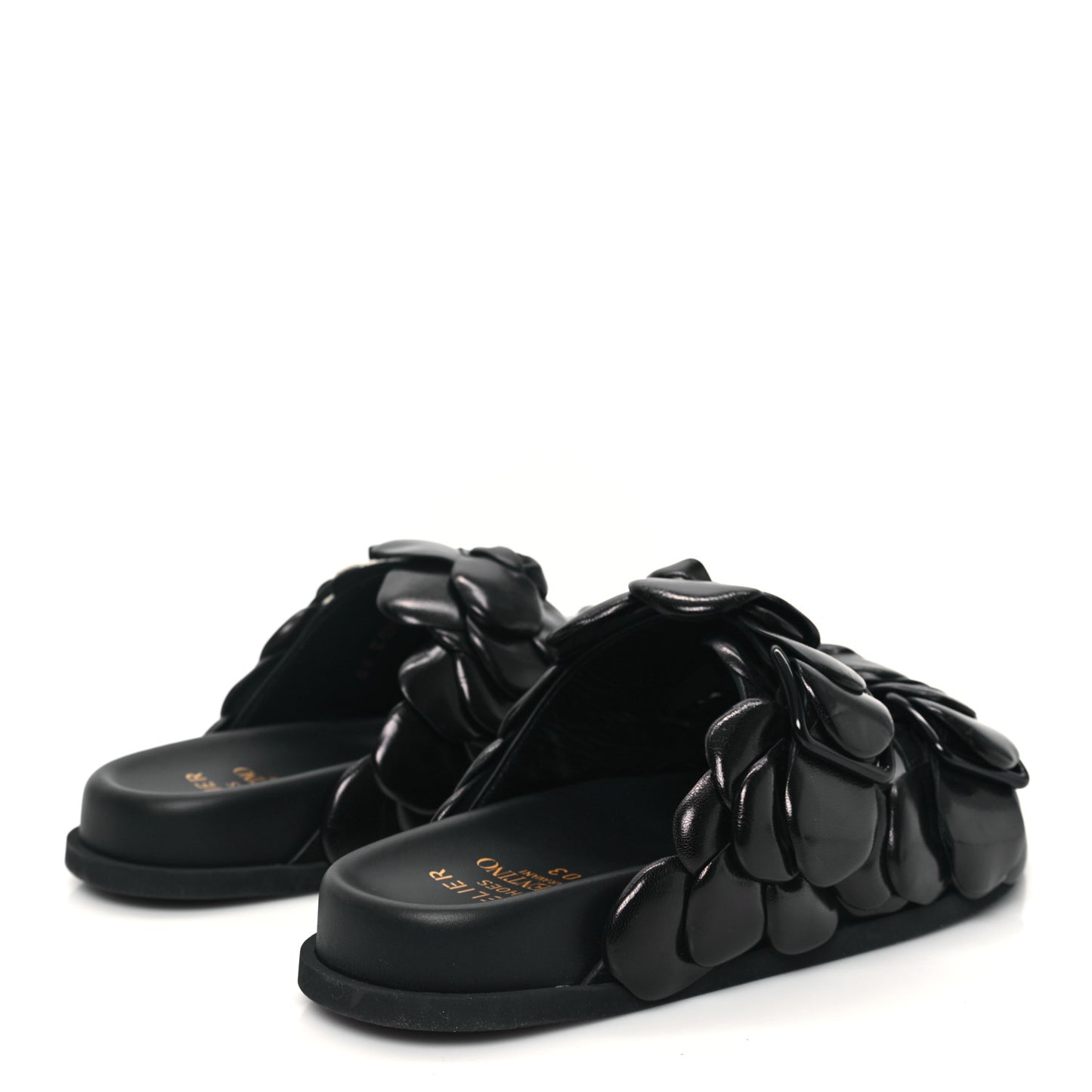 Kidskin Atelier 03 Rose Edition Double Buckle Slide Sandals 36 Black