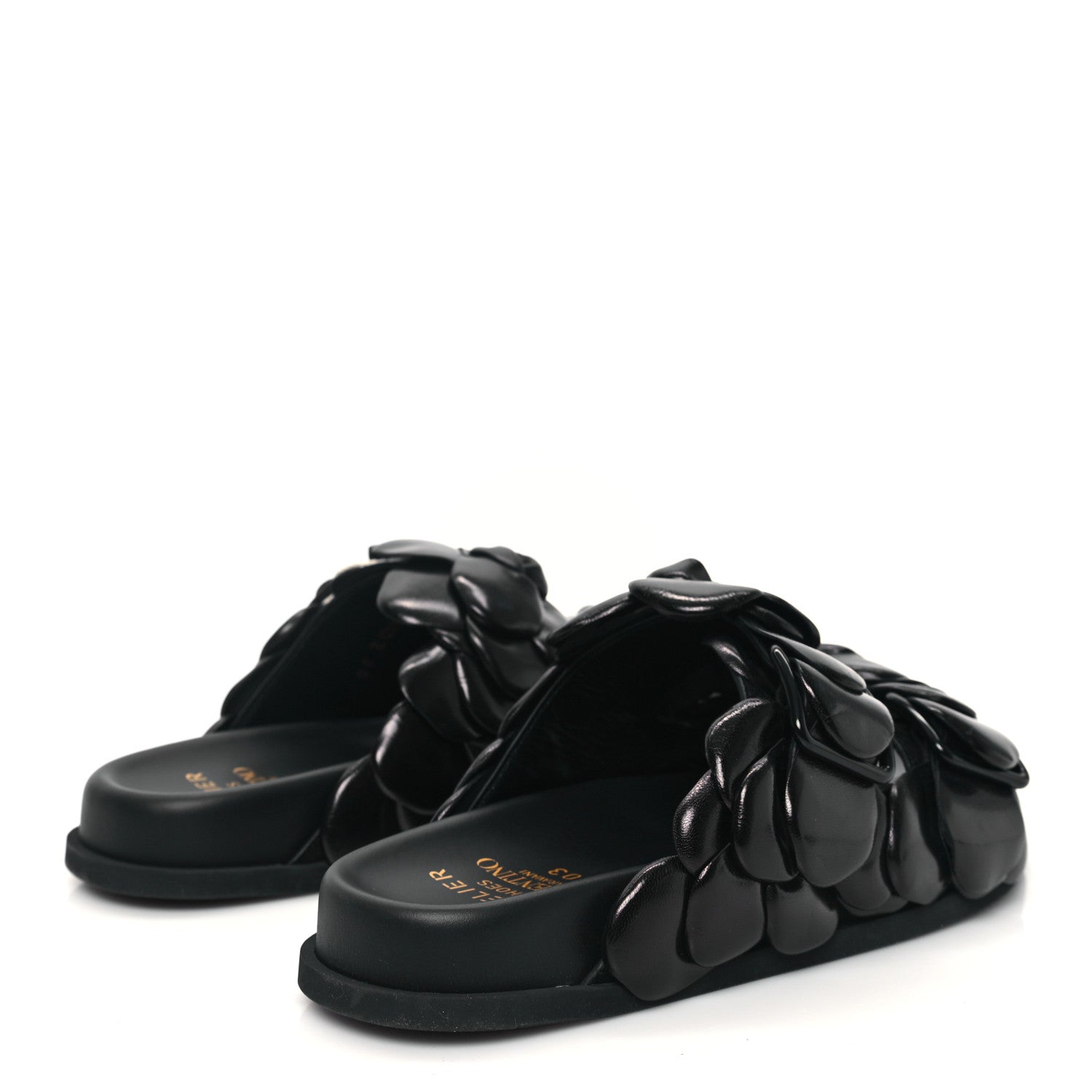 Valentino Garavani Kidskin Atelier 03 Rose Edition Double Buckle Slide Sandals 36 Black 4 of 9
