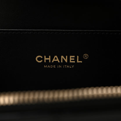 Chanel Shiny Calfskin Quilted Top Handle Vanity Black 7 of 13