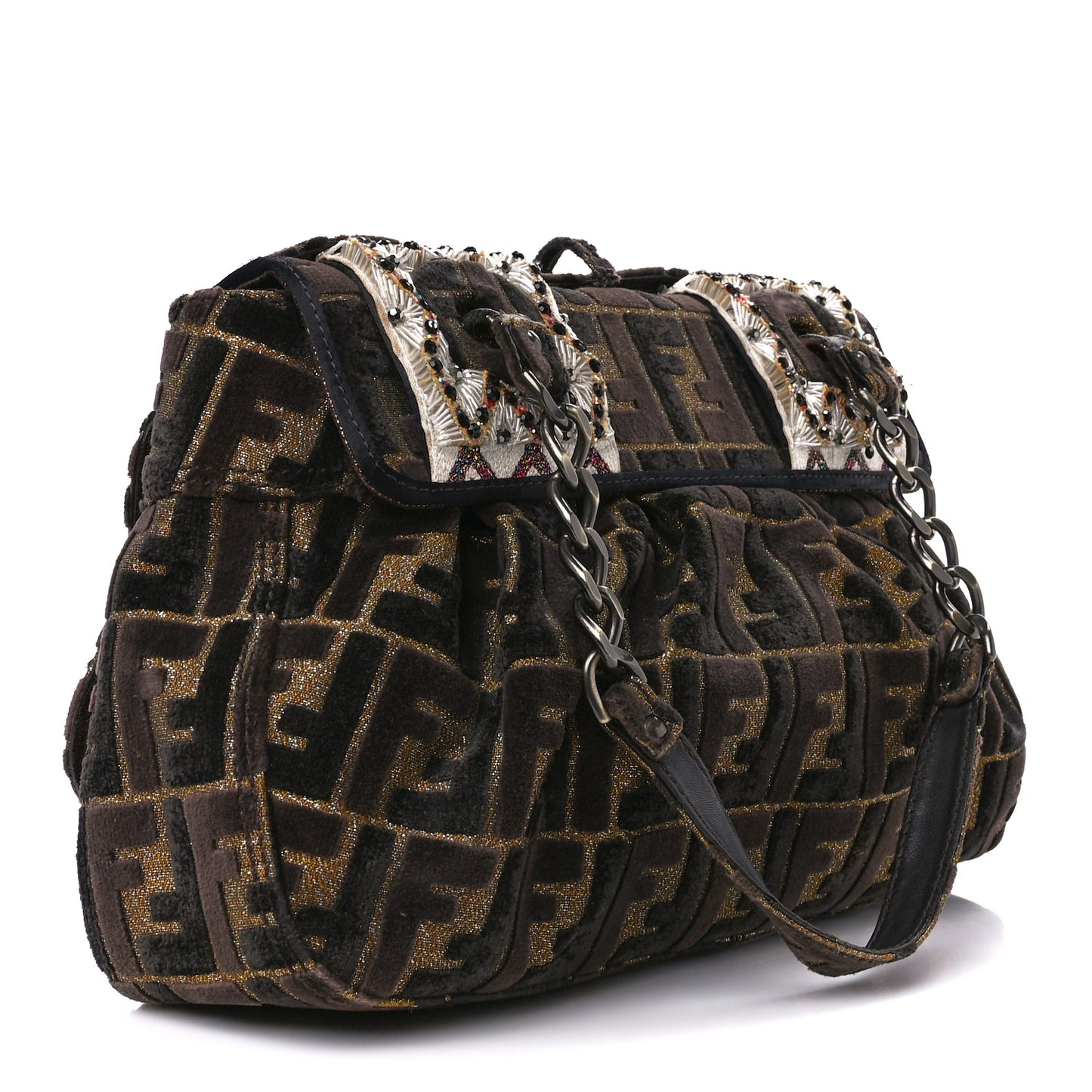 Velvet FF Beaded Embellished B Bag Multcolor