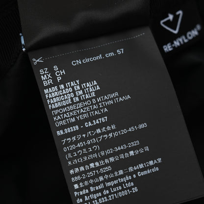 Prada Re-Nylon Metal Triangle Logo Womens Bucket Hat S Black 9 of 10