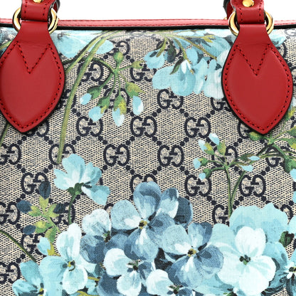 Gucci GG Supreme Monogram Blooms Small Boston Beige Blue Navy Hibiscus Red 8 of 10