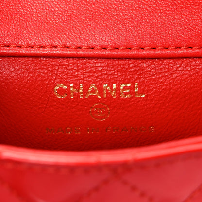 Chanel Patent Quilted 2.55 Ankle Wrist Bag Red 6 of 9
