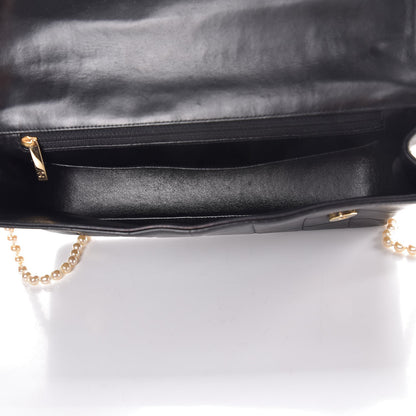 Chanel Lambskin Chocolate Bar Pearl Chain Flap Black 5 of 7