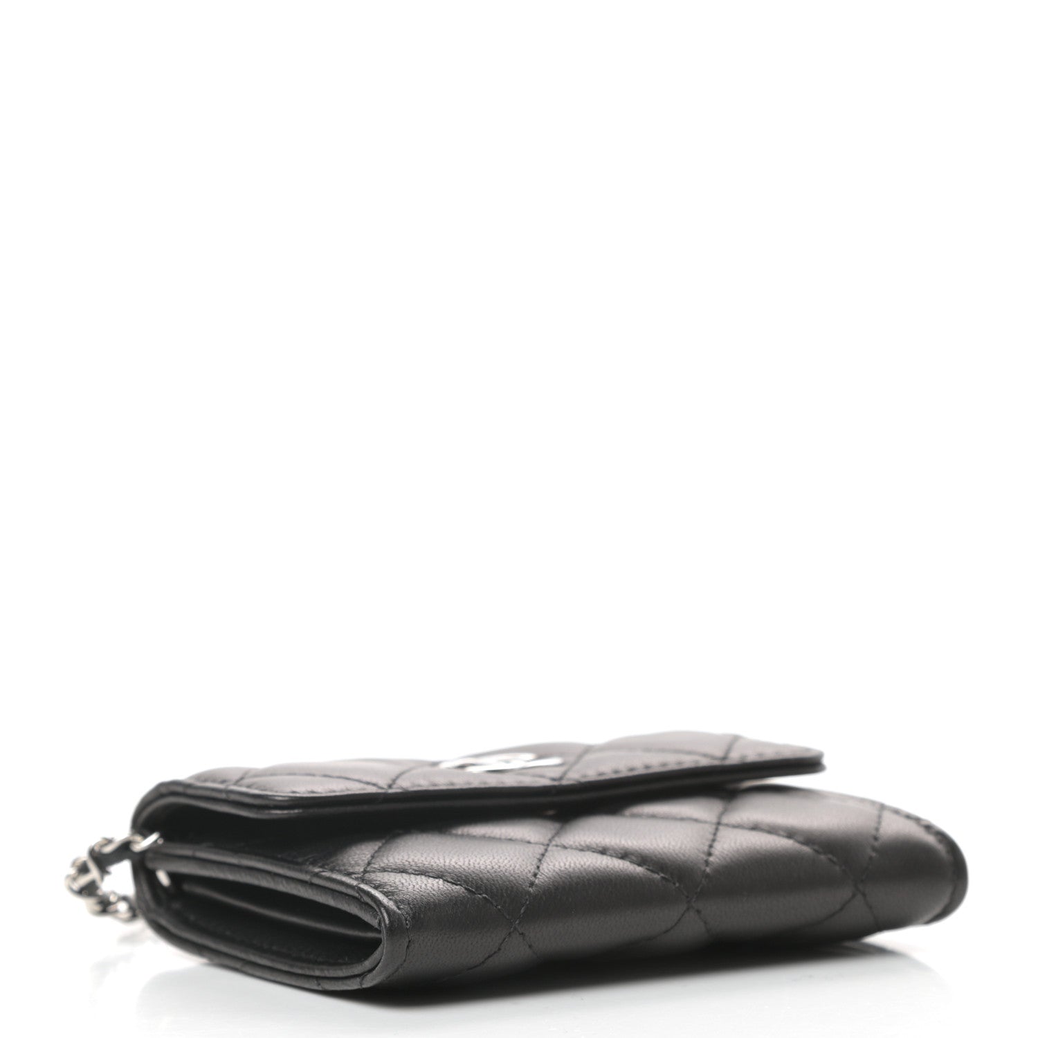 Chanel Lambskin Quilted Clutch With Chain Black 4 of 8