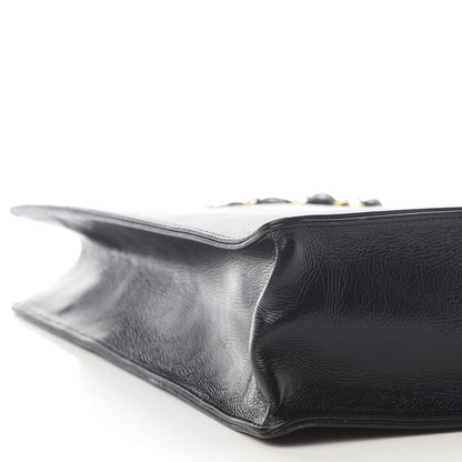 Chanel Shiny Aged Calfskin North South Shopping Bag Black 7 of 8