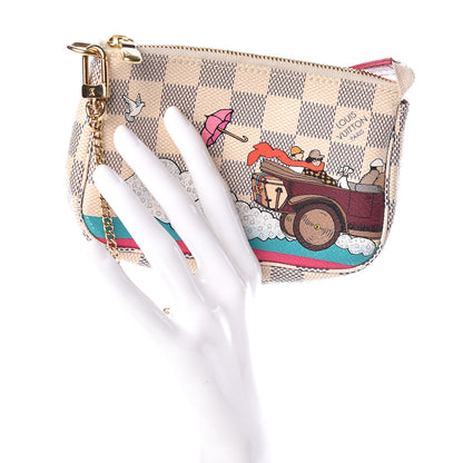 Louis Vuitton Damier Azur 2015 Christmas Animation Mini Pochette Accessories 2 of 9
