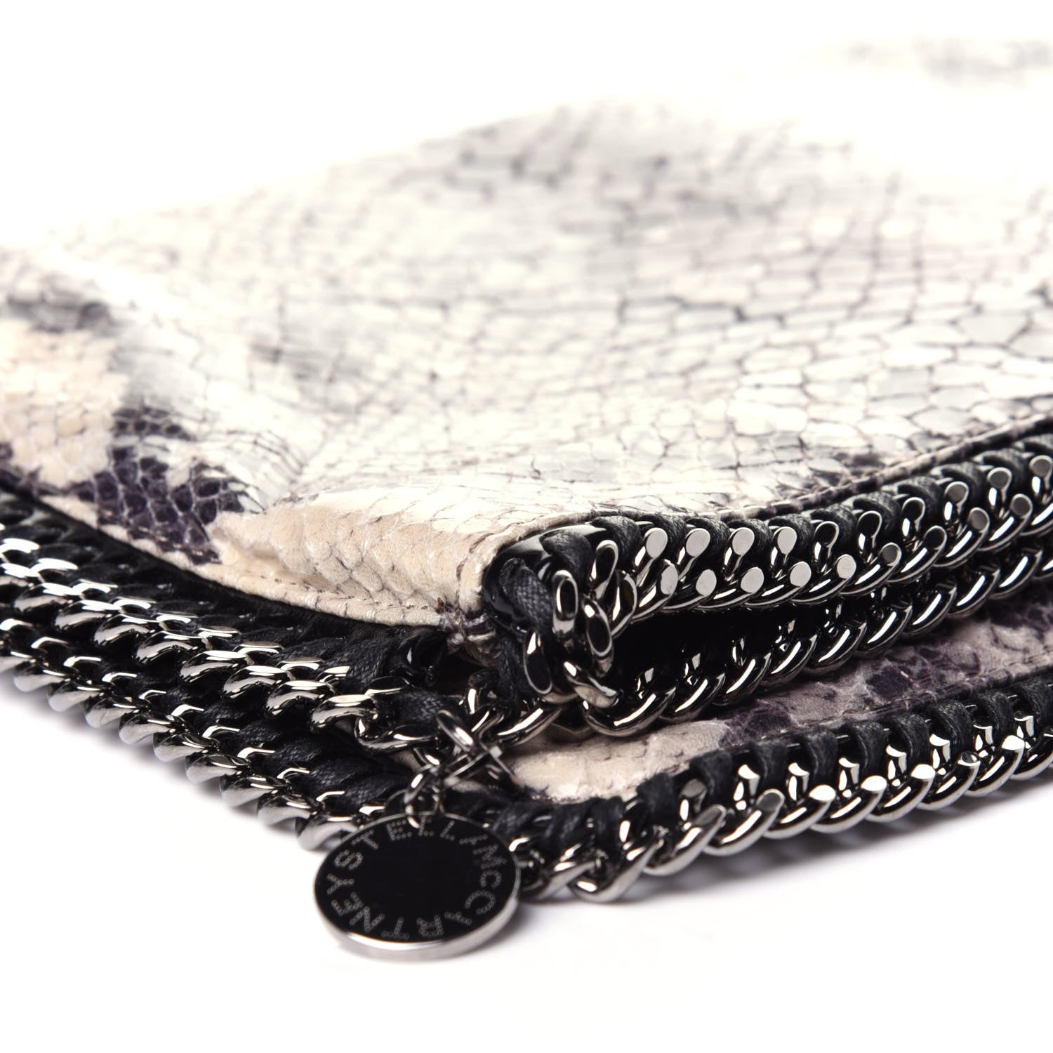 Stella McCartney Eco Python Falabella Fold Over Clutch Grey 7 of 12