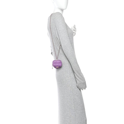 Chanel Lambskin Quilted CC In Love Heart Waist Belt Bag With Chain Purple 2 of 11