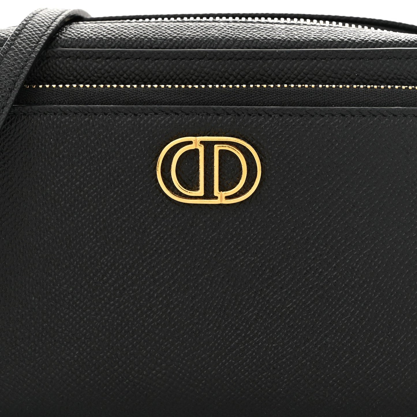 Grained Calfskin Caro Double Pouch Black
