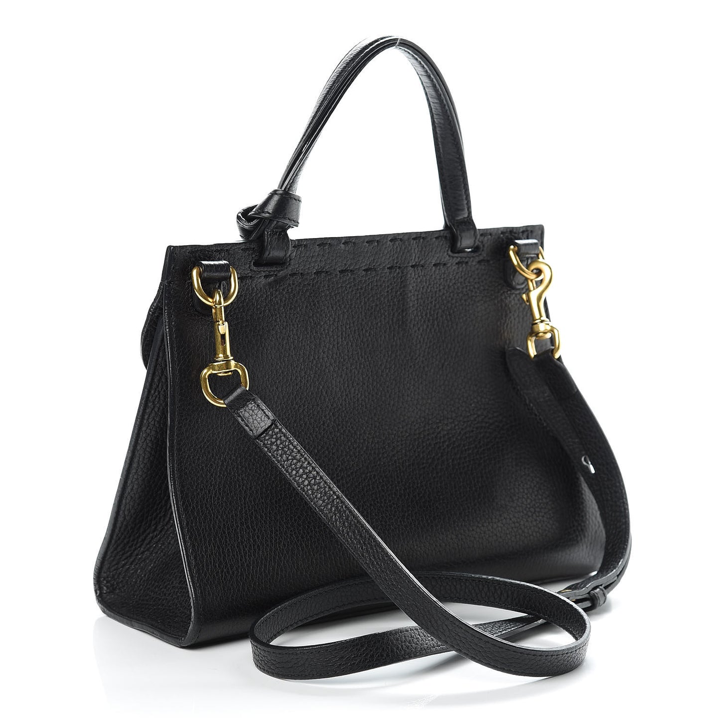 Calfskin Mini GG Marmont Top Handle Bag Black