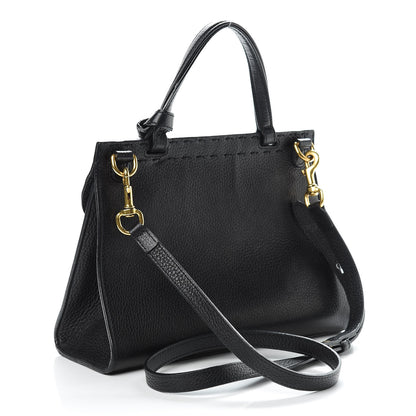 Gucci Calfskin Mini GG Marmont Top Handle Bag Black 3 of 12
