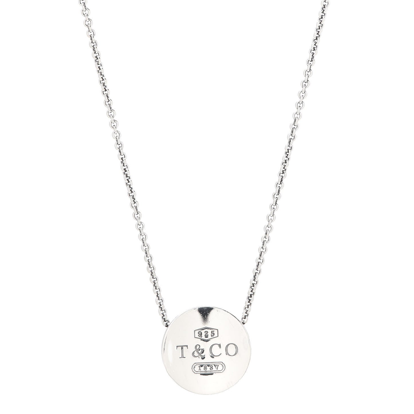 Sterling Silver 1837 Round Pendant Necklace