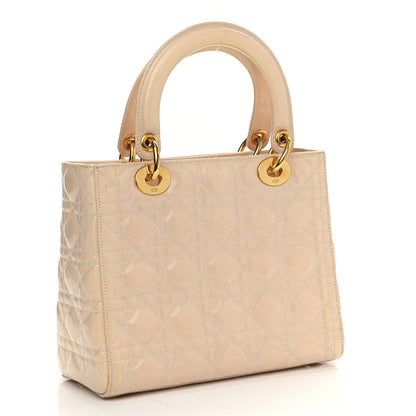 Christian Dior Patent Cannage Medium Lady Dior Beige 2 of 10