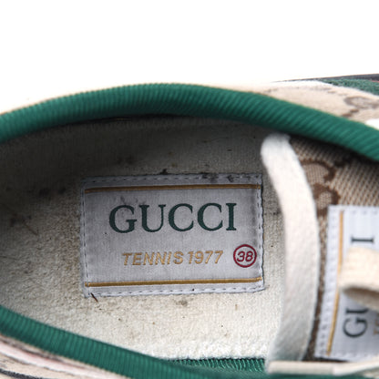 Gucci GG Monogram Web Womens 1977 Tennis Sneakers 38 Beige Ebony Mystic White 7 of 19