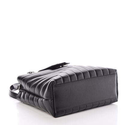 Saint Laurent Calfskin Y Quilted Monogram Small Loulou Shopper Black 4 of 9