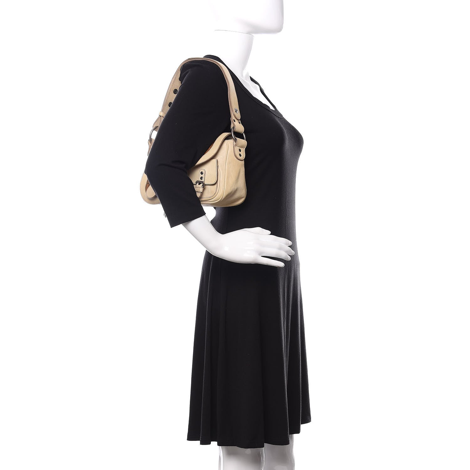 Christian Dior Calfskin Gaucho Double Saddle Bag Ivory 2 of 13